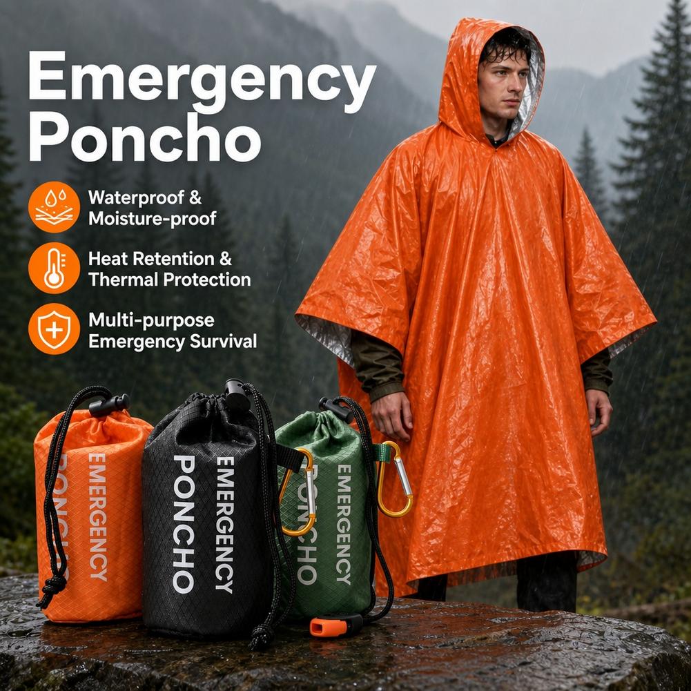 Emergency Poncho Rain - Kit de poncho de pluie d'urgence